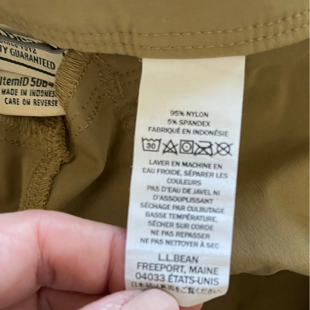 L.L.Bean‎ Mens Tan Cargo Performance Stretch Shorts 34